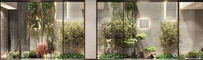 新中式采光井3D模型下载
